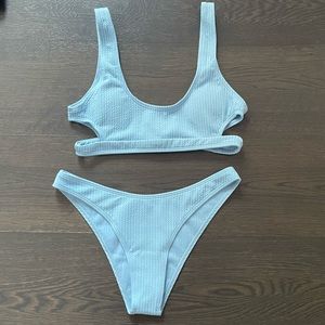 Light blue two piece bikini, size medium.